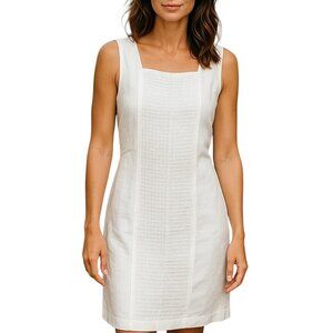 kiko Dress  Women’s Size M White 100% Linen Sleeveless  Brand New  #39